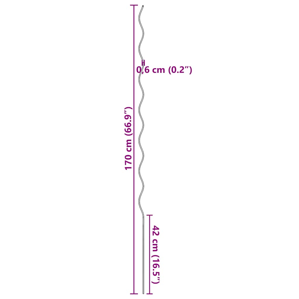 Plantenstok spiraal 170 cm gegalvaniseerd staal 20 st is nu te koop bij PeponiXL, paradijselijk wonen!