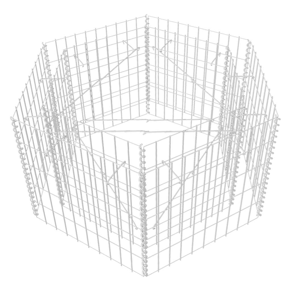 Gabion plantenbak verhoogd zeshoekig 100x90x50 cm is nu te koop bij PeponiXL, paradijselijk wonen!