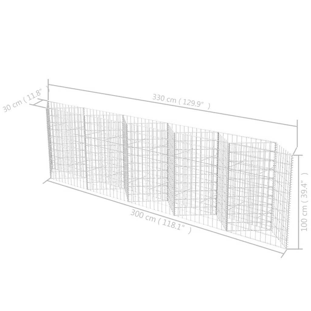 Gabion mand 300x30x100 cm gegalvaniseerd staal is nu te koop bij PeponiXL, paradijselijk wonen!