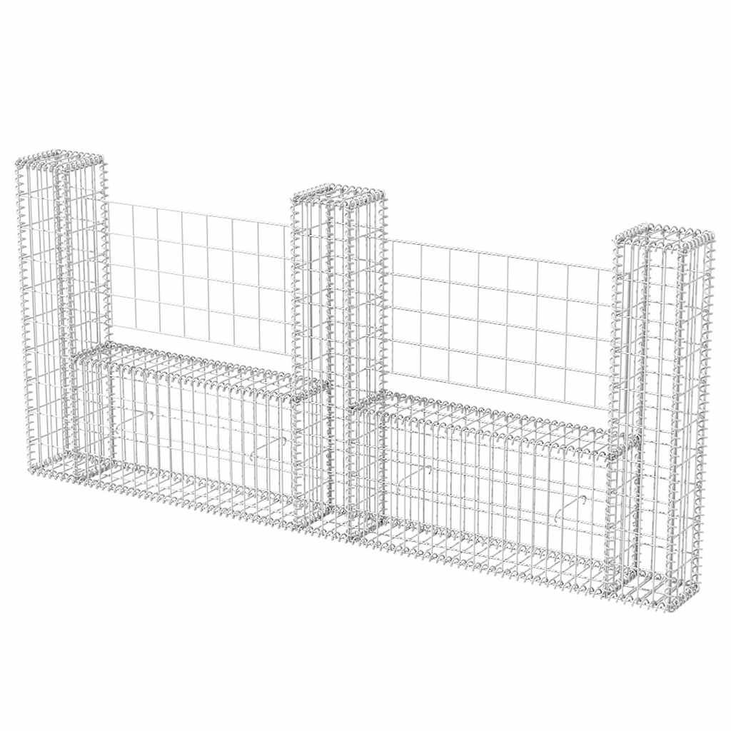 Gabion mand U-vormig 240x20x100 cm staal is nu te koop bij PeponiXL, paradijselijk wonen!