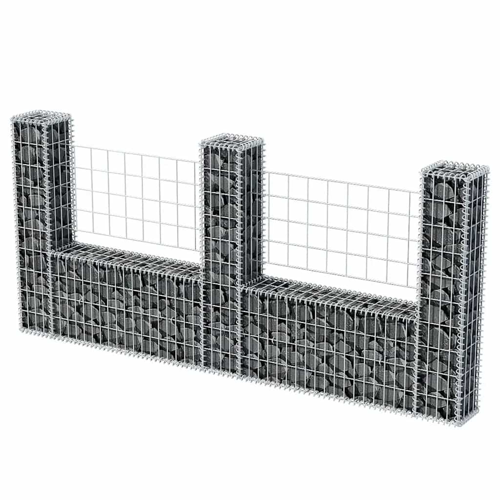 Gabion mand U-vormig 240x20x100 cm staal is nu te koop bij PeponiXL, paradijselijk wonen!