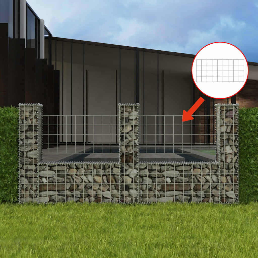 Gabion mand U-vormig 240x20x100 cm staal is nu te koop bij PeponiXL, paradijselijk wonen!