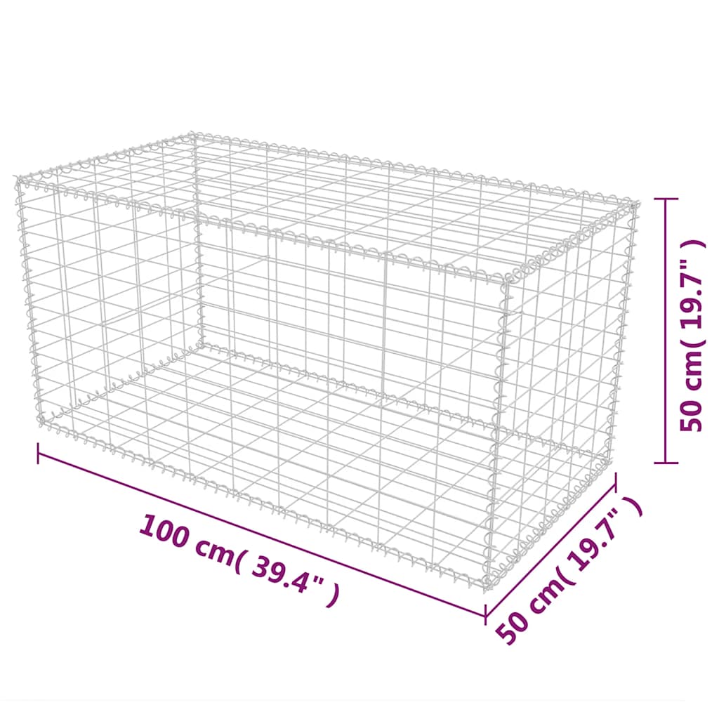 Gabion mand 100x50x50 cm gegalvaniseerd staal is nu te koop bij PeponiXL, paradijselijk wonen!