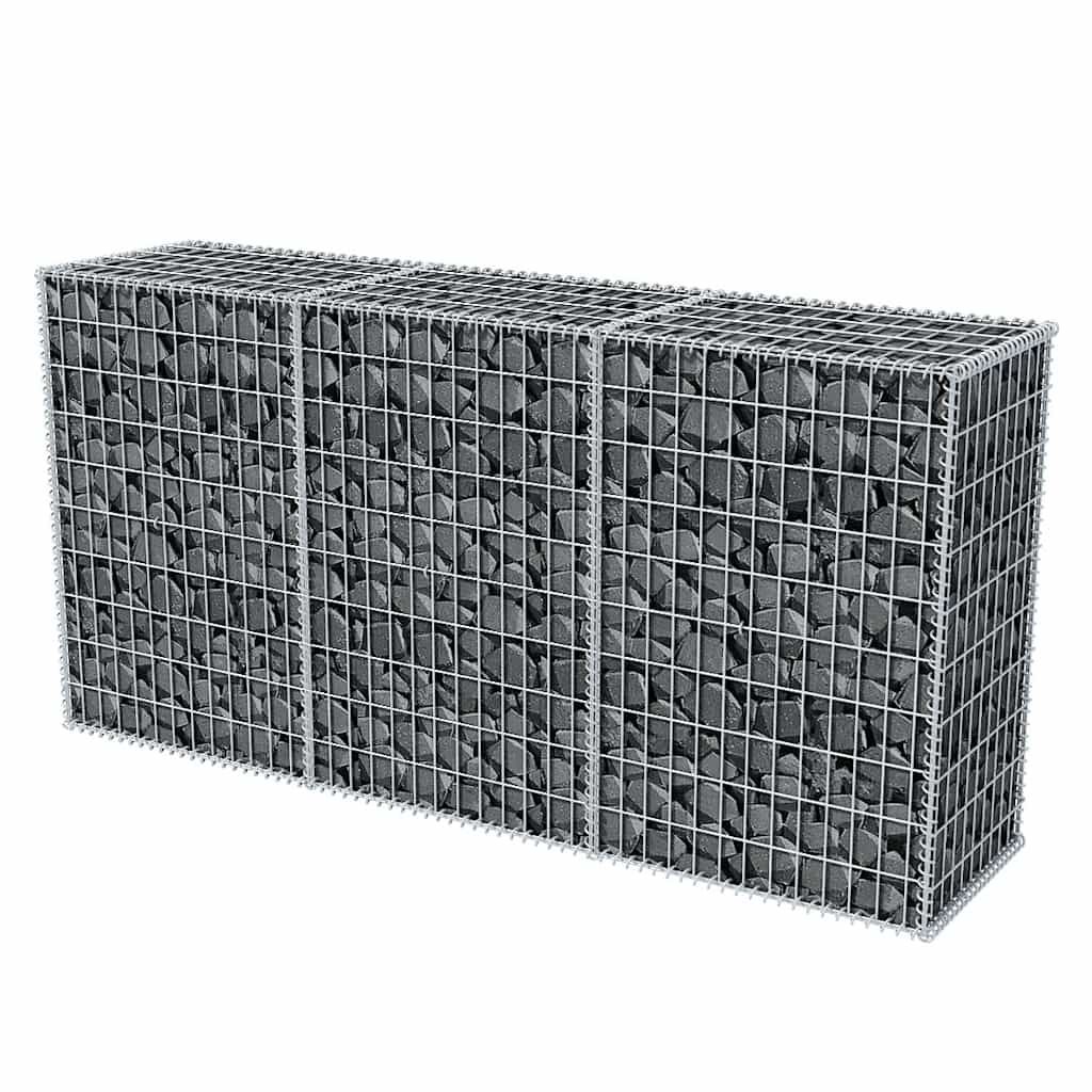 Gabion mand 200x50x100 cm gegalvaniseerd staal is nu te koop bij PeponiXL, paradijselijk wonen!