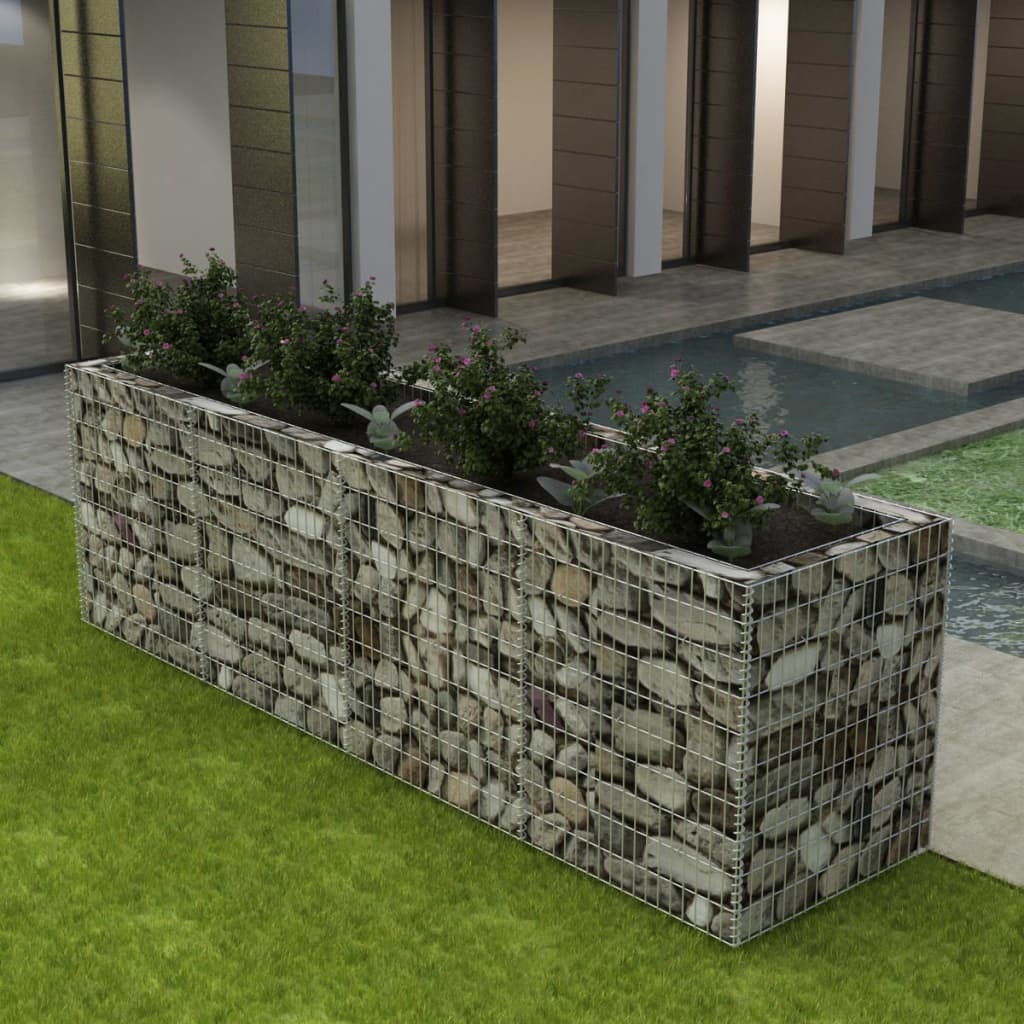 Gabion plantenbak verhoogd 360x90x100 cm staal is nu te koop bij PeponiXL, paradijselijk wonen!