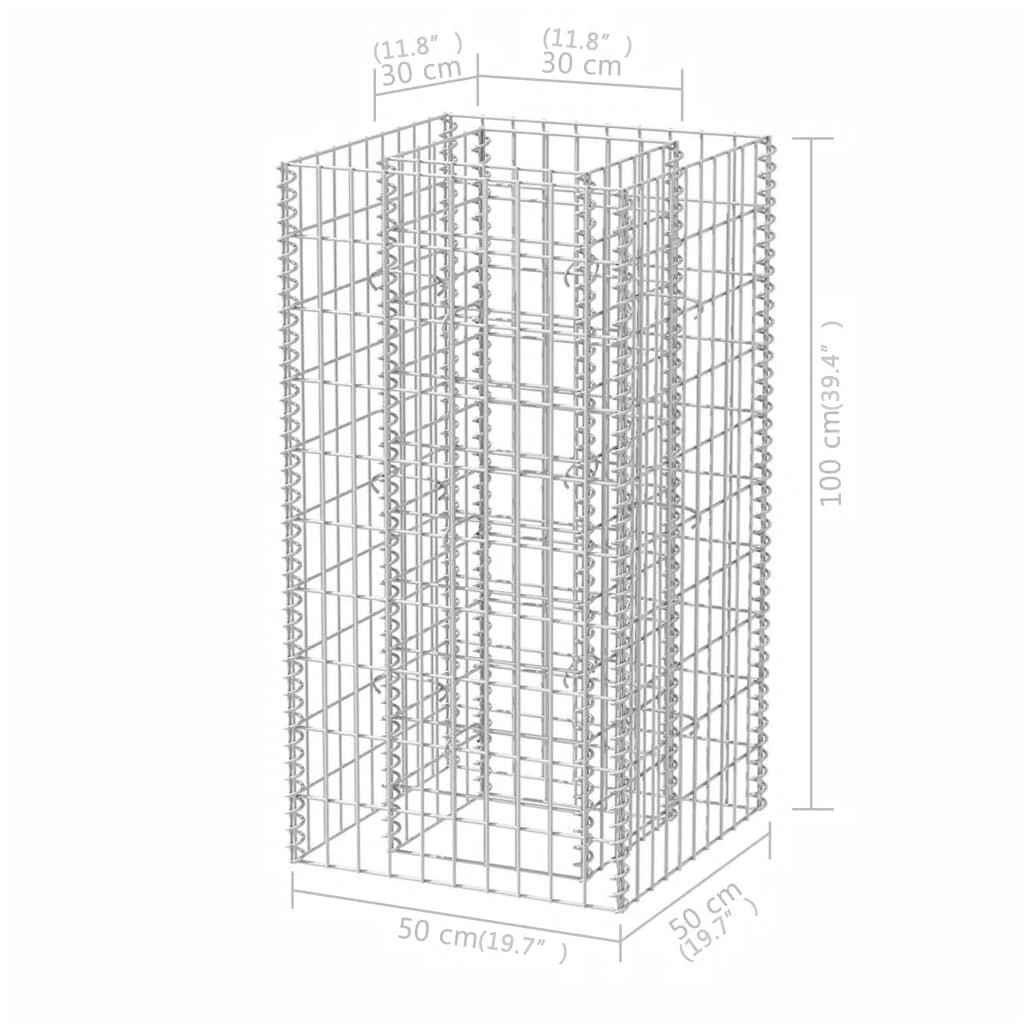 Gabion plantenbak verhoogd 50x50x100 cm staal is nu te koop bij PeponiXL, paradijselijk wonen!