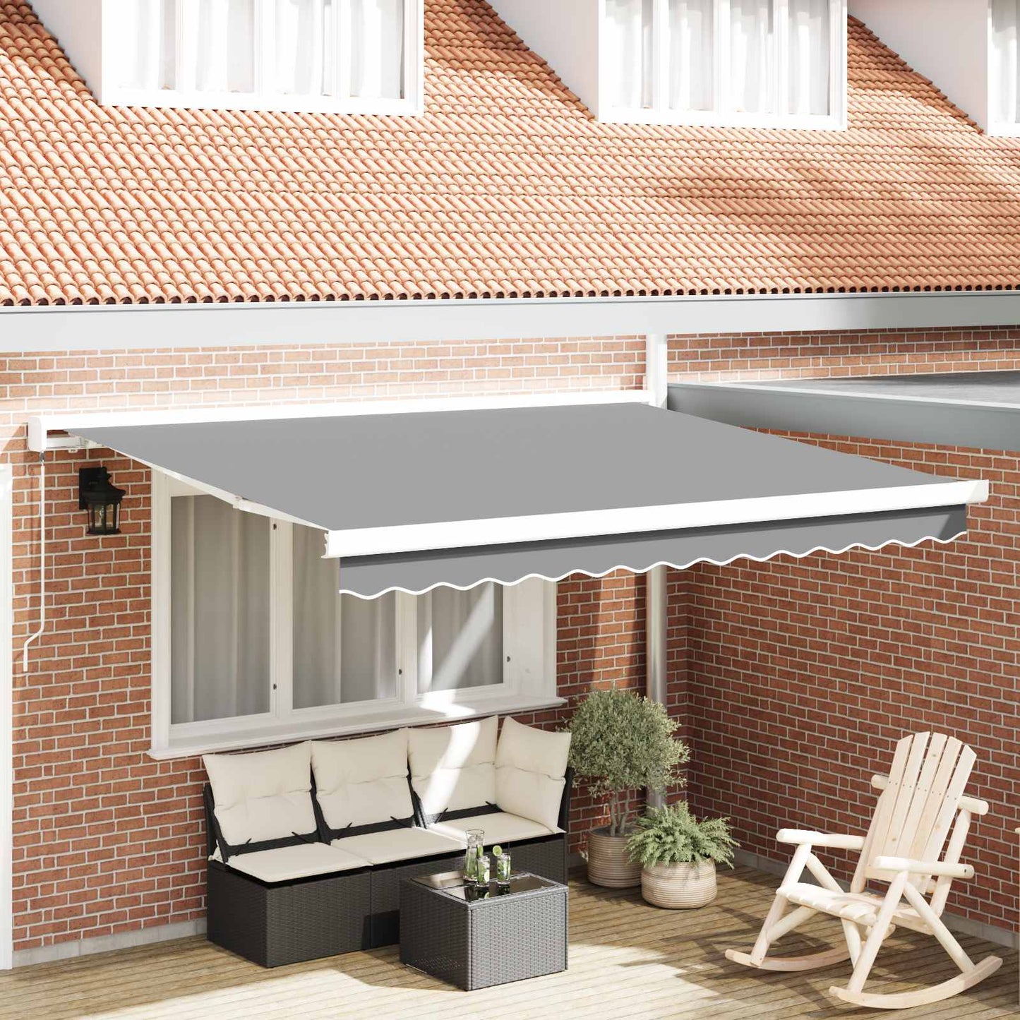 Zijde Frame Wit 300 x 250 cm Aluminium