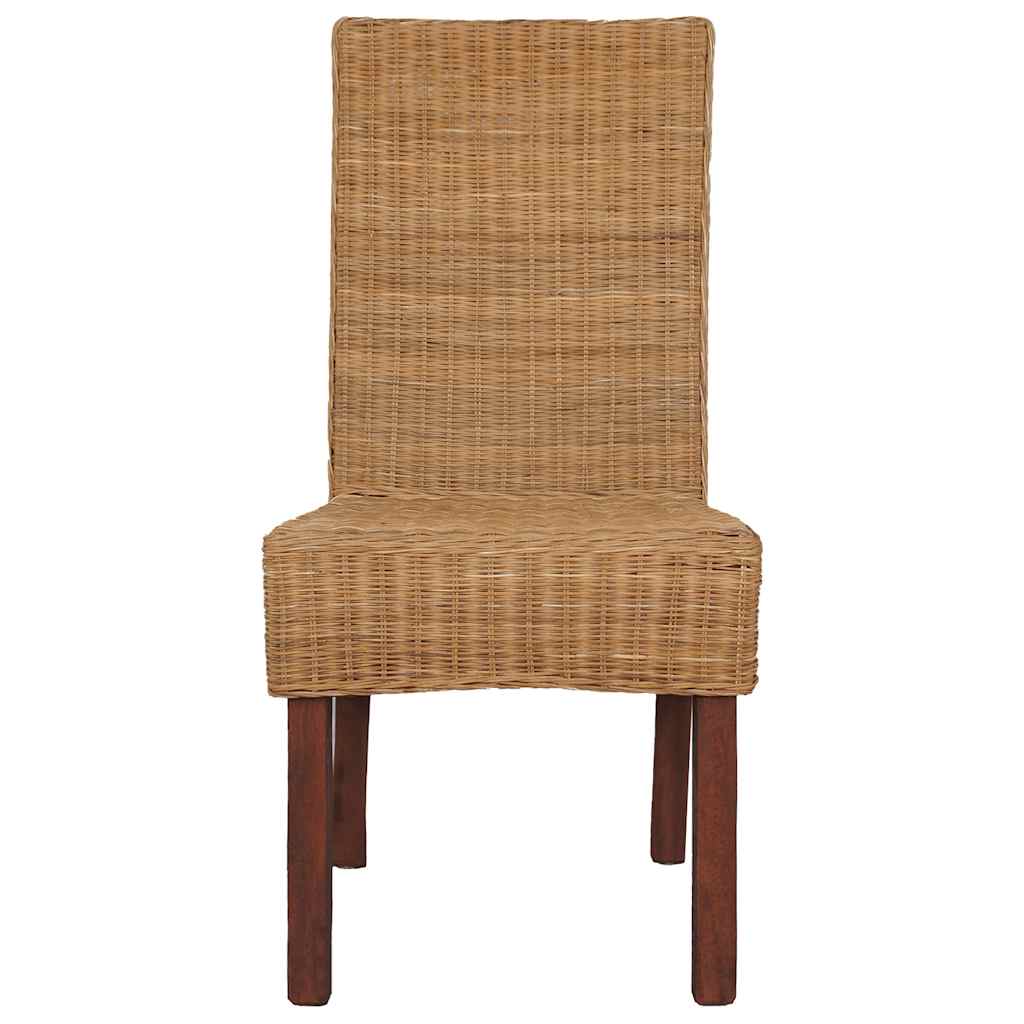 Eetkamerstoelen 2 st natuurlijk rattan bruin is nu te koop bij PeponiXL, paradijselijk wonen!