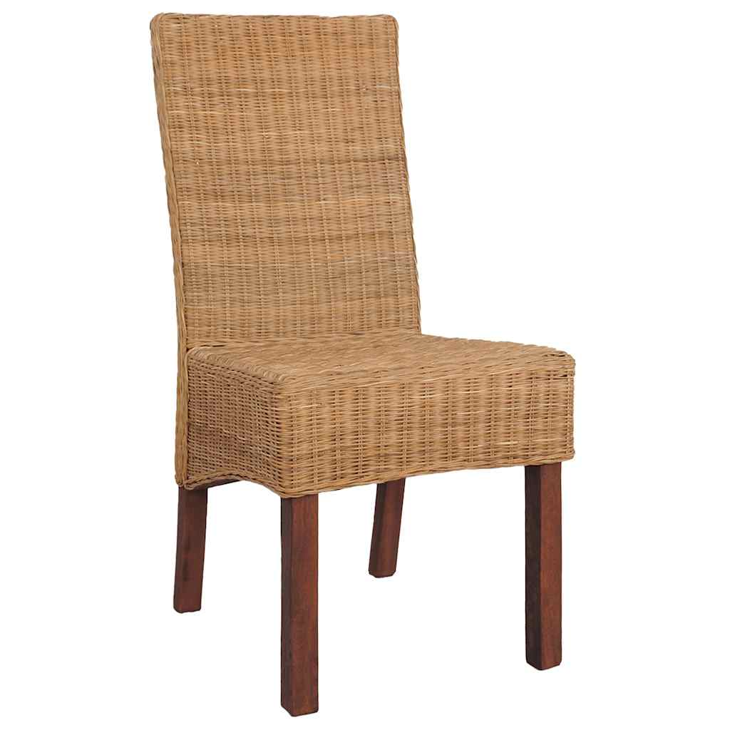 Eetkamerstoelen 2 st natuurlijk rattan bruin is nu te koop bij PeponiXL, paradijselijk wonen!