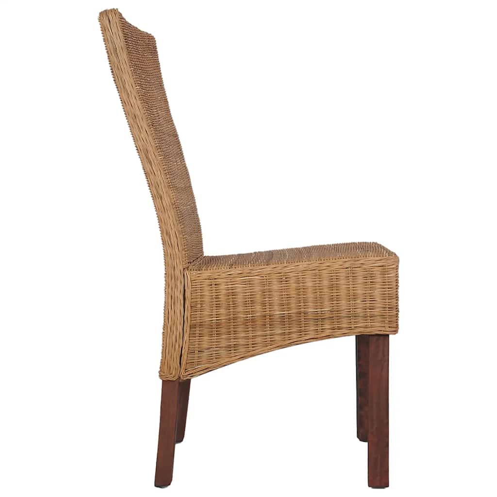 Eetkamerstoelen 2 st natuurlijk rattan bruin is nu te koop bij PeponiXL, paradijselijk wonen!
