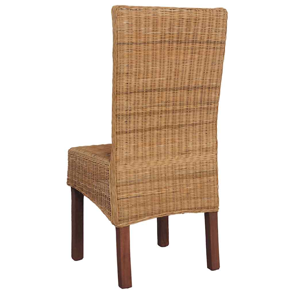 Eetkamerstoelen 2 st natuurlijk rattan bruin is nu te koop bij PeponiXL, paradijselijk wonen!