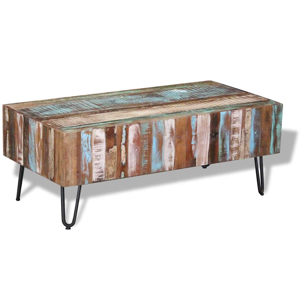 Salontafel 100x50x38 cm massief gerecycled hout is nu te koop bij PeponiXL, paradijselijk wonen!