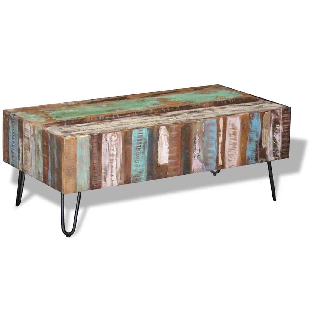 Salontafel 100x50x38 cm massief gerecycled hout is nu te koop bij PeponiXL, paradijselijk wonen!