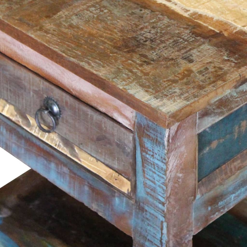Bijzettafel met lade 43x33x51 cm massief gerecycled hout is nu te koop bij PeponiXL, paradijselijk wonen!