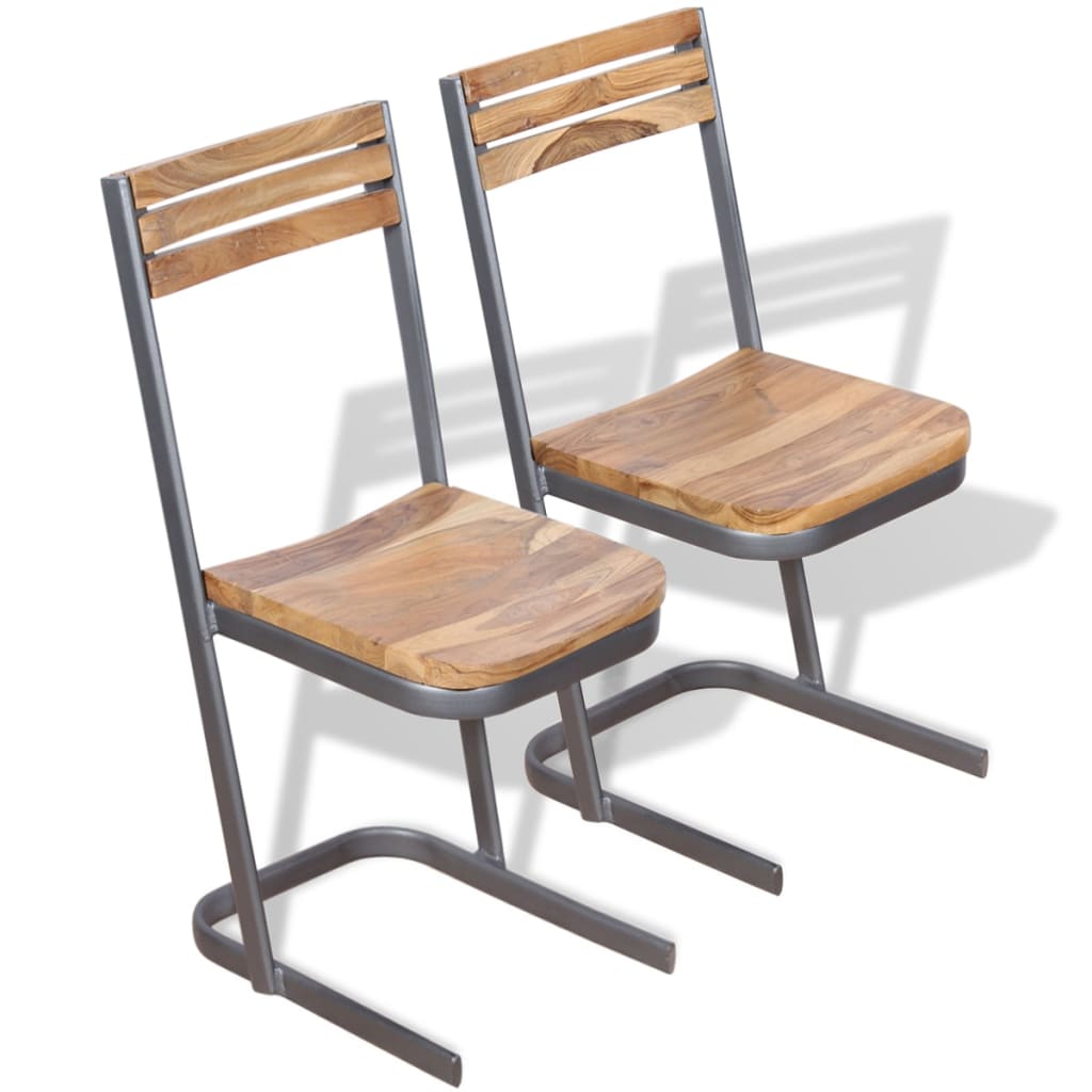 Eetkamerstoelen 2 st massief teakhout is nu te koop bij PeponiXL, paradijselijk wonen!