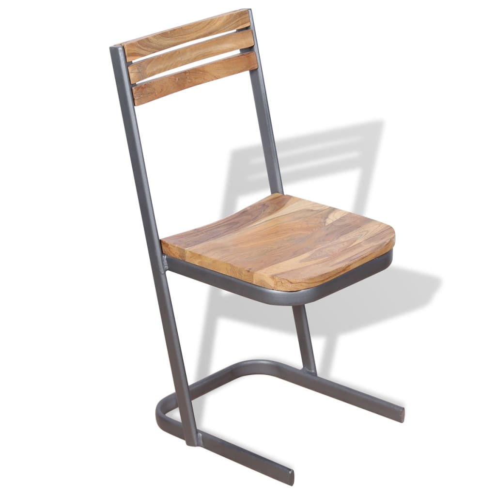 Eetkamerstoelen 2 st massief teakhout is nu te koop bij PeponiXL, paradijselijk wonen!