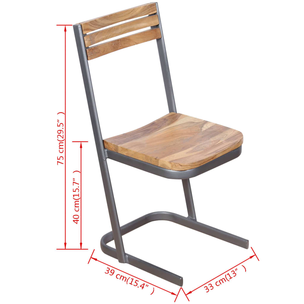 Eetkamerstoelen 2 st massief teakhout is nu te koop bij PeponiXL, paradijselijk wonen!