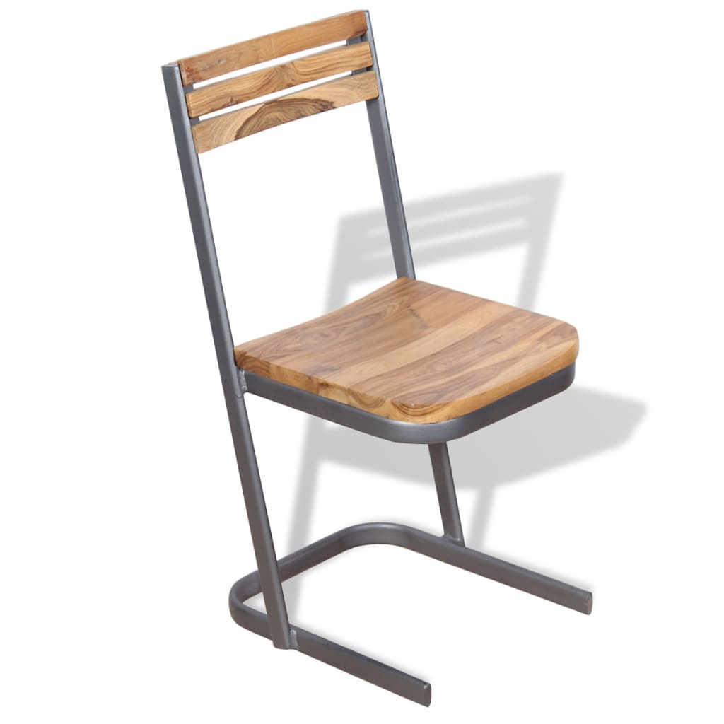 Eetkamerstoelen 2 st massief teakhout is nu te koop bij PeponiXL, paradijselijk wonen!