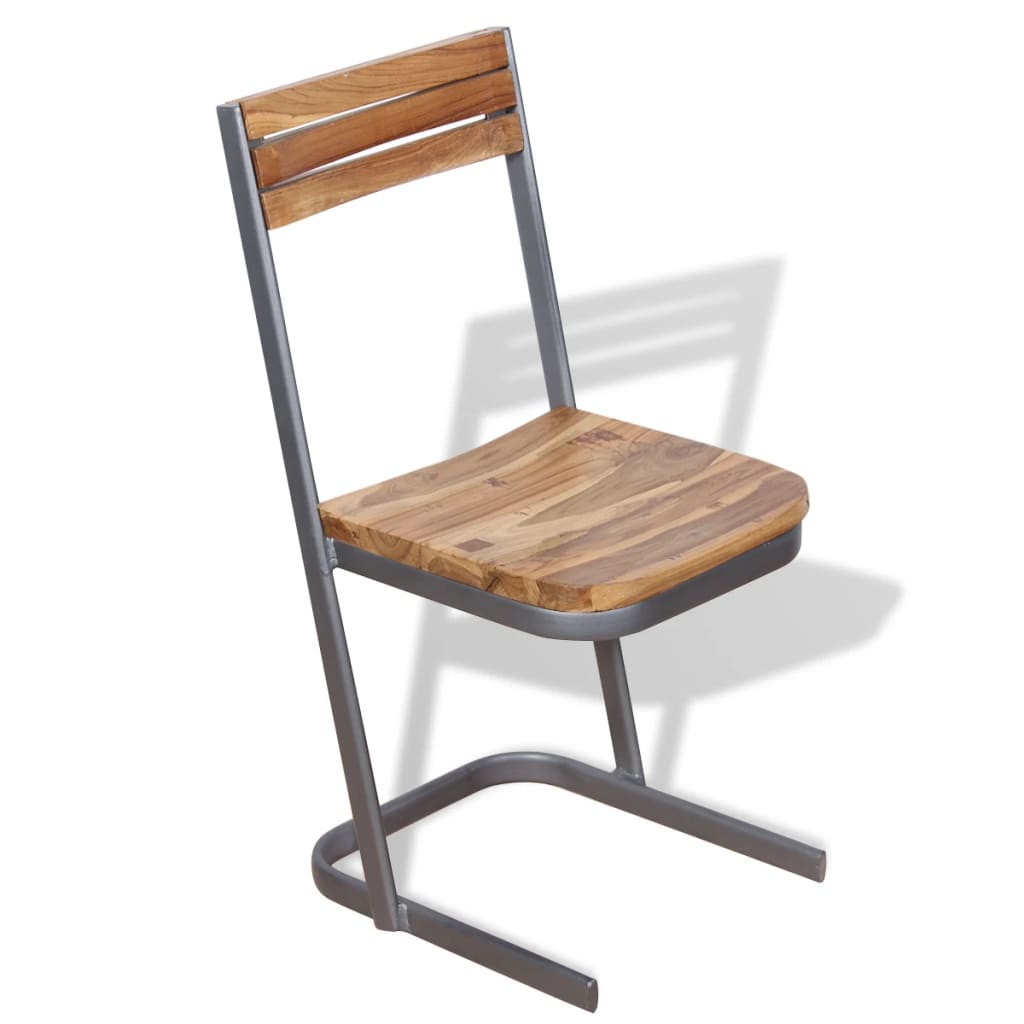 Eetkamerstoelen 2 st massief teakhout is nu te koop bij PeponiXL, paradijselijk wonen!
