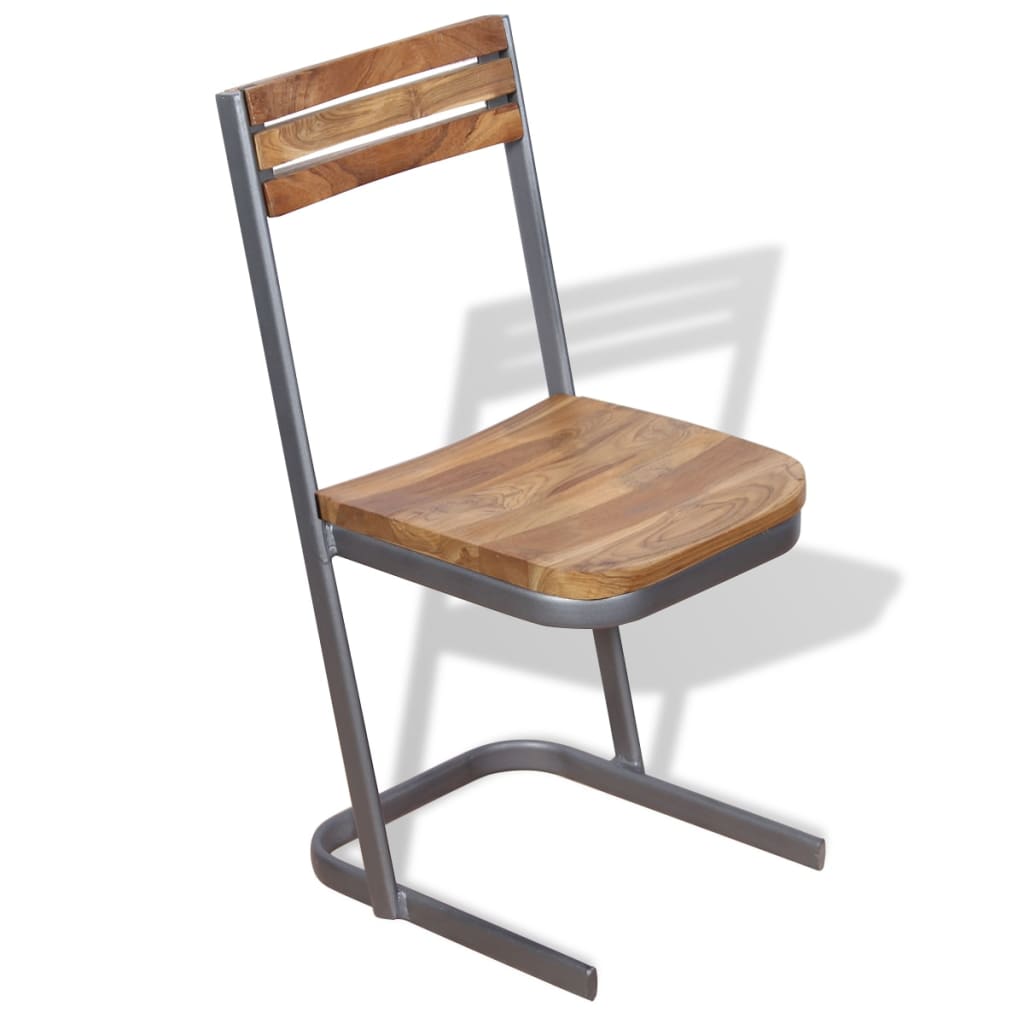Eetkamerstoelen 2 st massief teakhout is nu te koop bij PeponiXL, paradijselijk wonen!