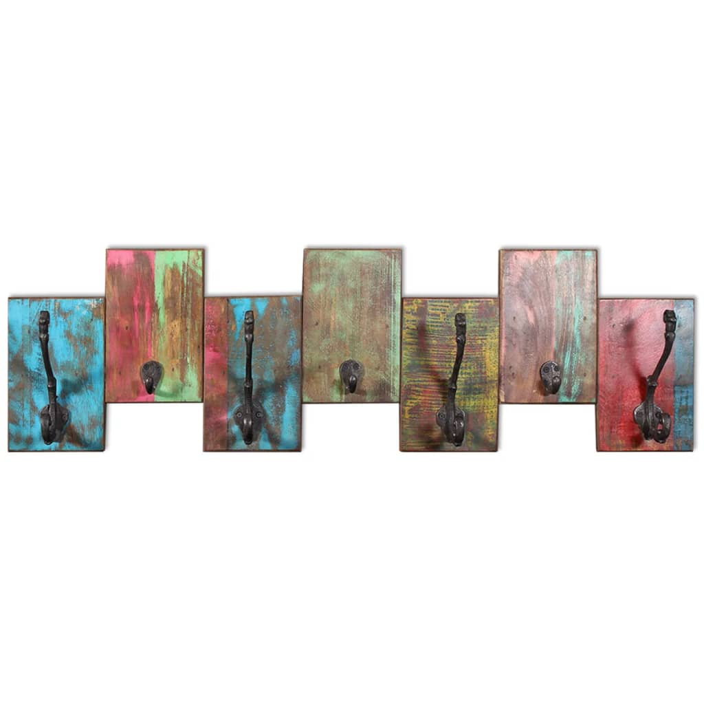 Kapstok met 7 haken massief gerecycled hout is nu te koop bij PeponiXL, paradijselijk wonen!