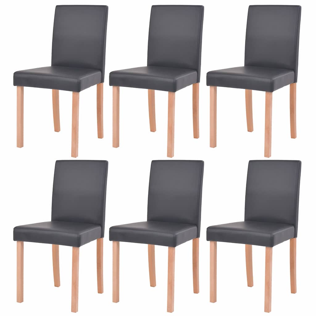 Eettafel met stoelen kunstleer en eikenhout zwart 7 st is nu te koop bij PeponiXL, paradijselijk wonen!