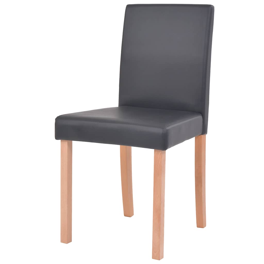 Eettafel met stoelen kunstleer en eikenhout zwart 7 st is nu te koop bij PeponiXL, paradijselijk wonen!