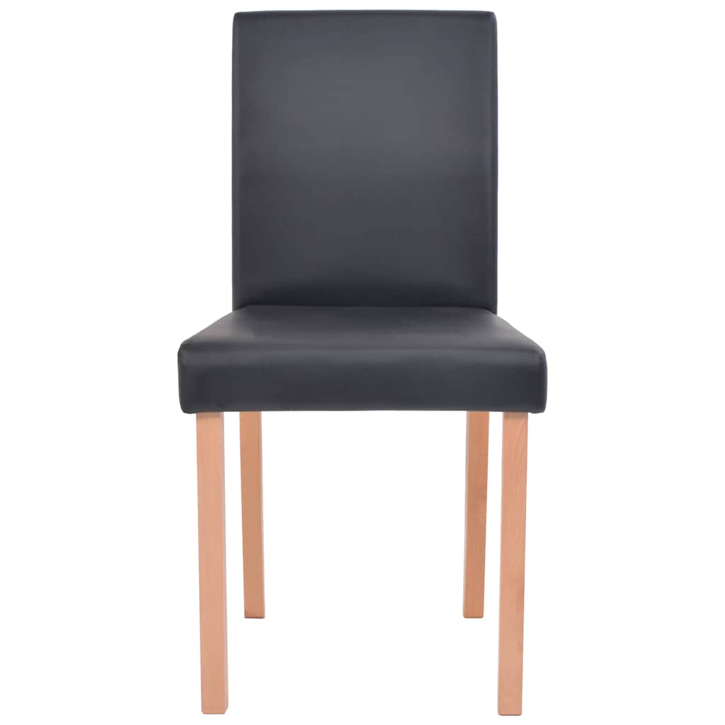 Eettafel met stoelen kunstleer en eikenhout zwart 7 st is nu te koop bij PeponiXL, paradijselijk wonen!