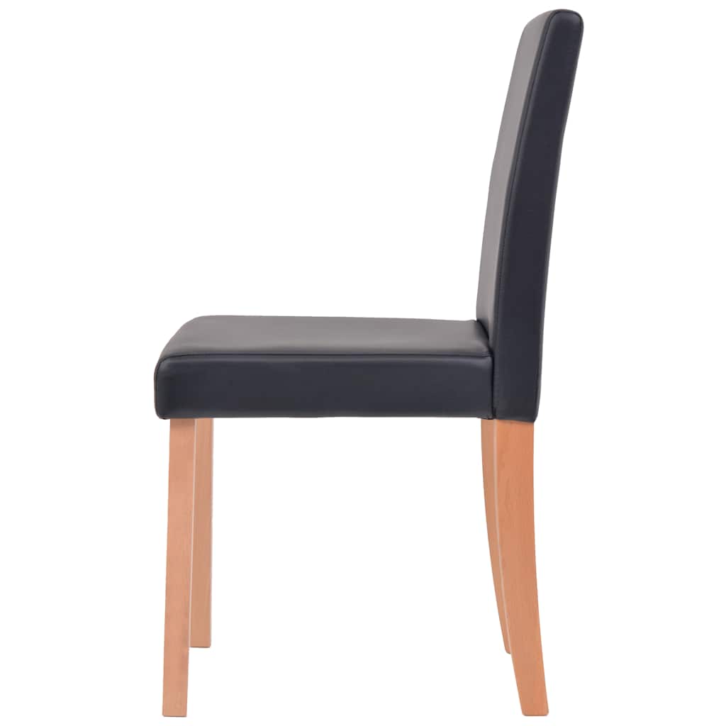 Eettafel met stoelen kunstleer en eikenhout zwart 7 st is nu te koop bij PeponiXL, paradijselijk wonen!