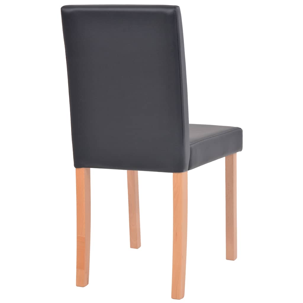 Eettafel met stoelen kunstleer en eikenhout zwart 7 st is nu te koop bij PeponiXL, paradijselijk wonen!
