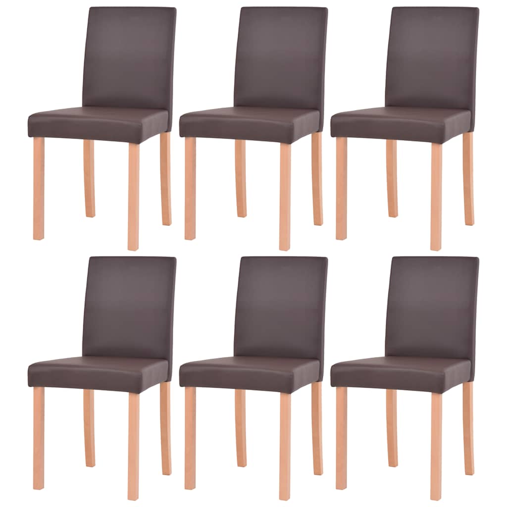 Eettafel met stoelen kunstleer en eikenhout bruin 7 st is nu te koop bij PeponiXL, paradijselijk wonen!