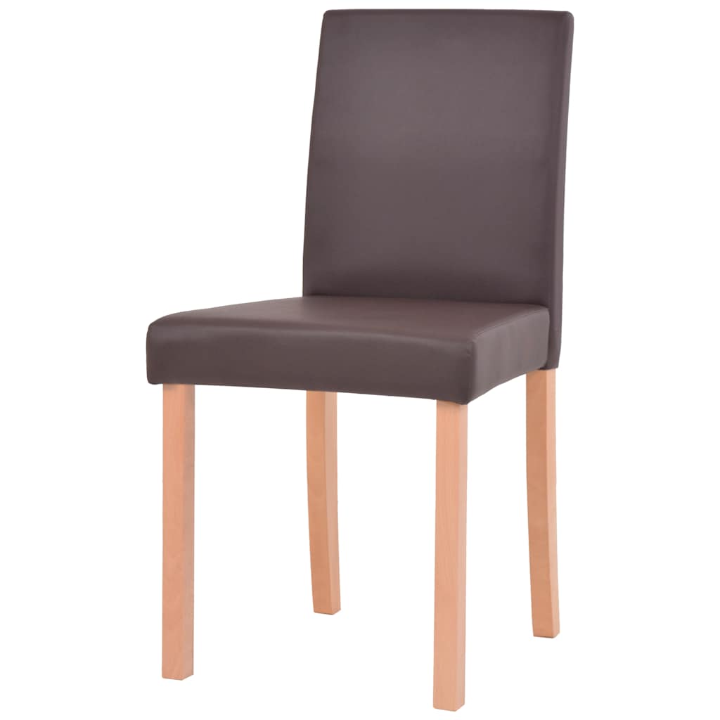 Eettafel met stoelen kunstleer en eikenhout bruin 7 st is nu te koop bij PeponiXL, paradijselijk wonen!