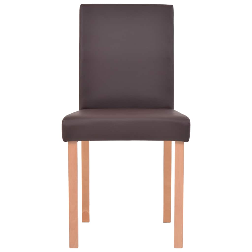 Eettafel met stoelen kunstleer en eikenhout bruin 7 st is nu te koop bij PeponiXL, paradijselijk wonen!