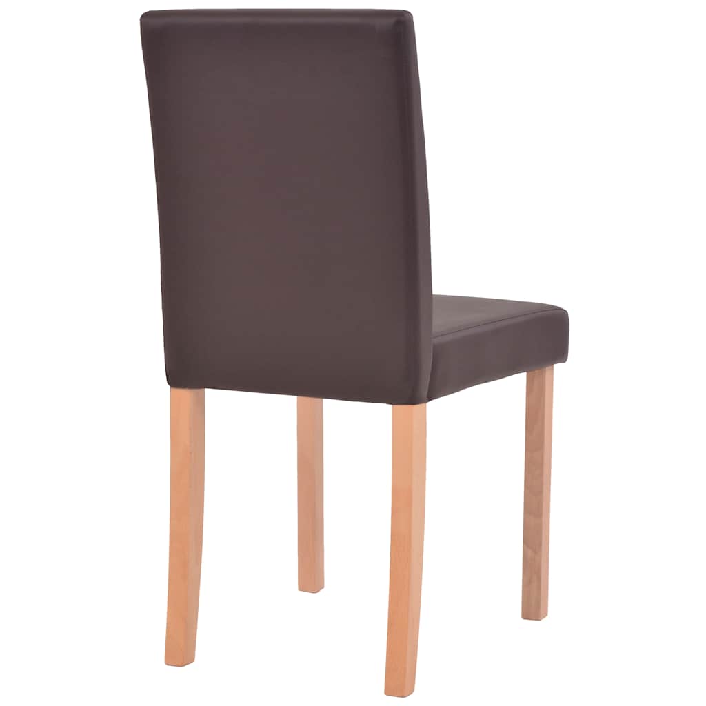Eettafel met stoelen kunstleer en eikenhout bruin 7 st is nu te koop bij PeponiXL, paradijselijk wonen!