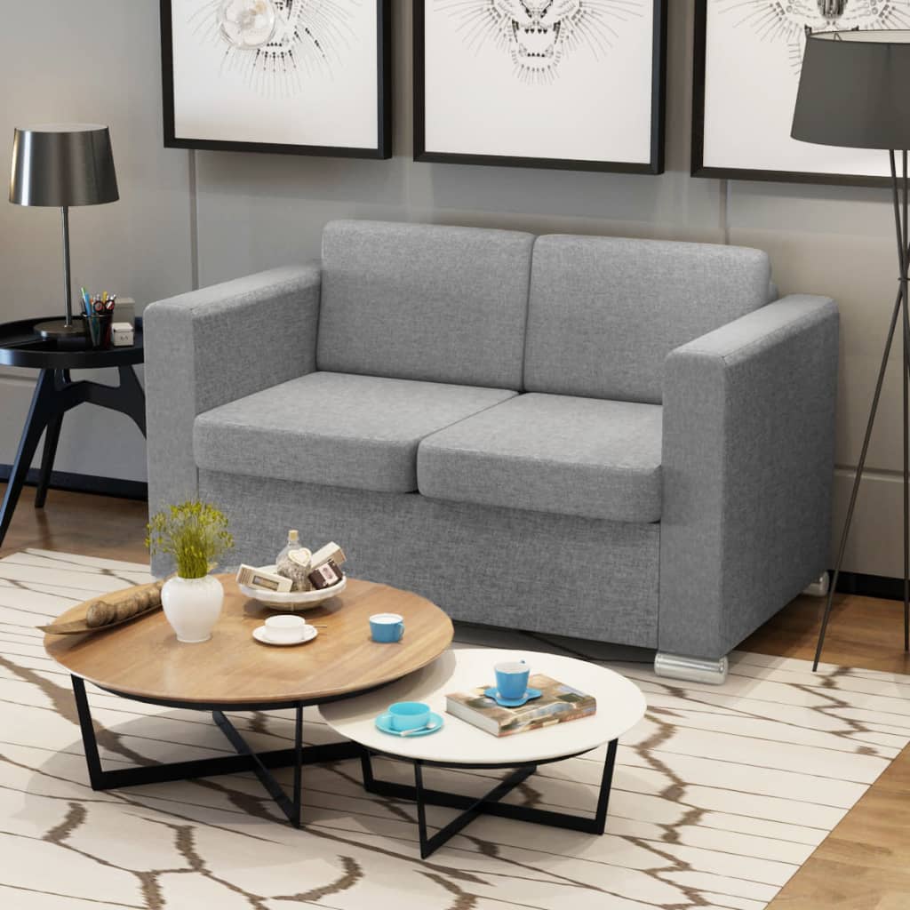 Tweezitsbank stof lichtgrijs is nu te koop bij PeponiXL, paradijselijk wonen!