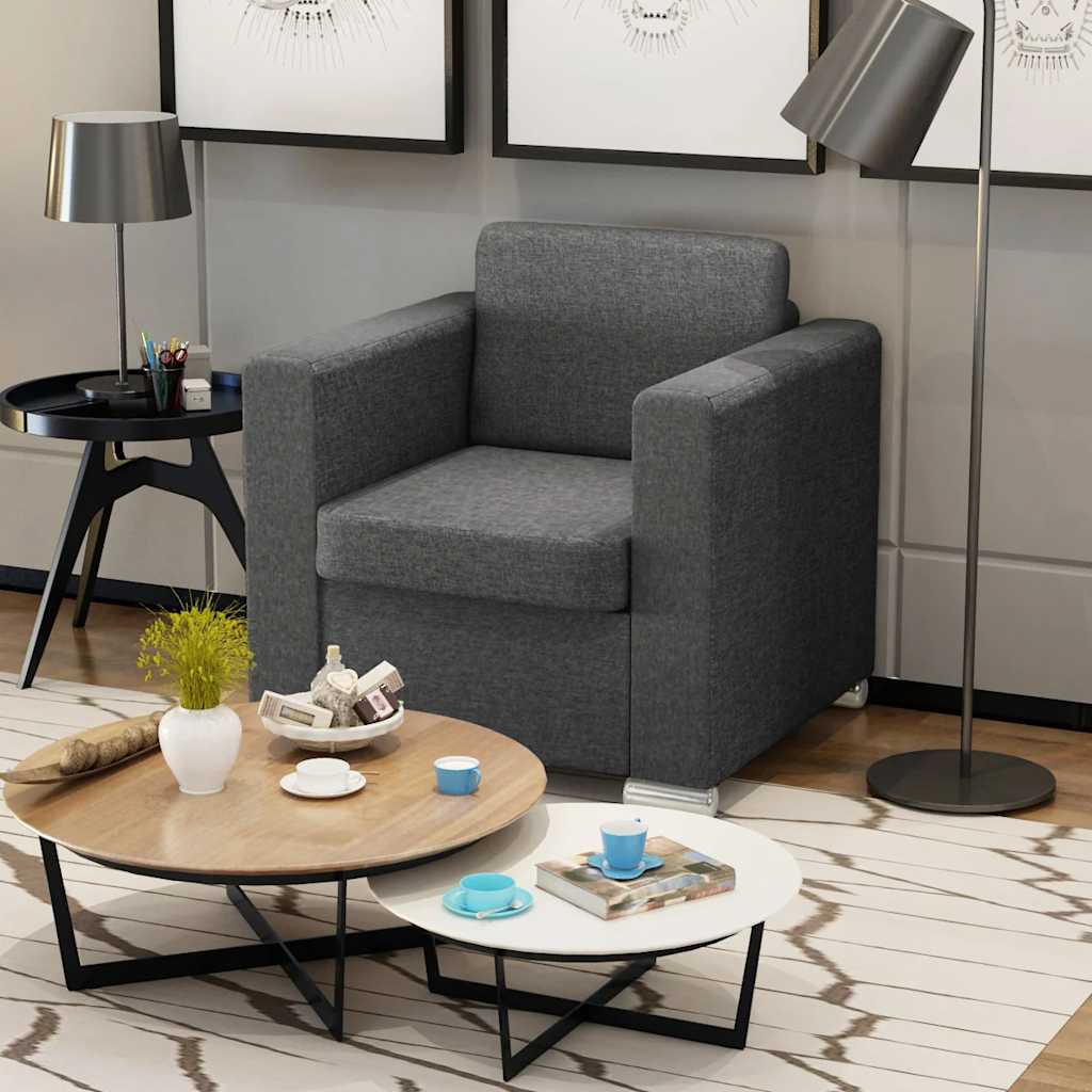 Fauteuil stof donkergrijs is nu te koop bij PeponiXL, paradijselijk wonen!