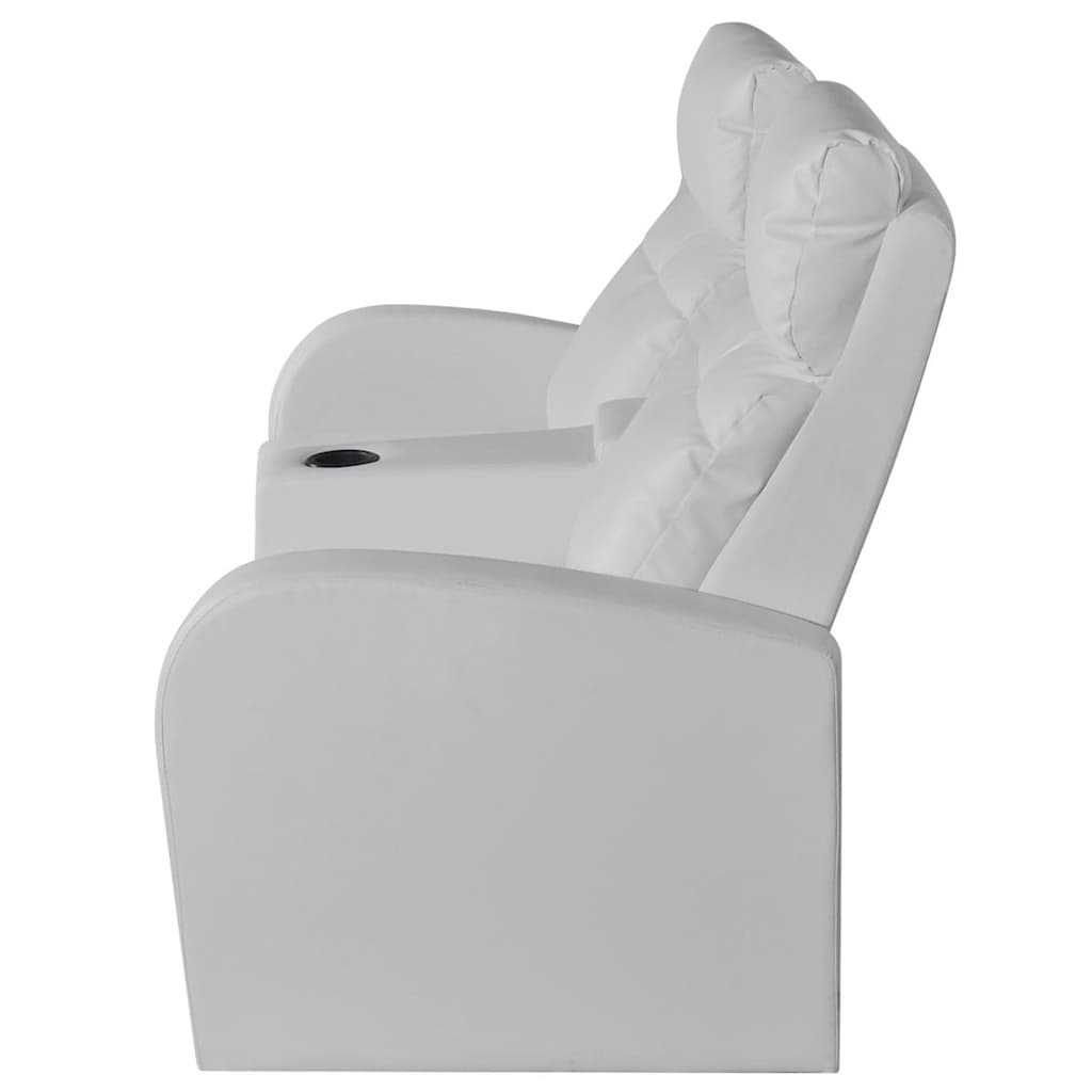 LED Dubbele leunstoel 2-zits kunstleer wit is nu te koop bij PeponiXL, paradijselijk wonen!
