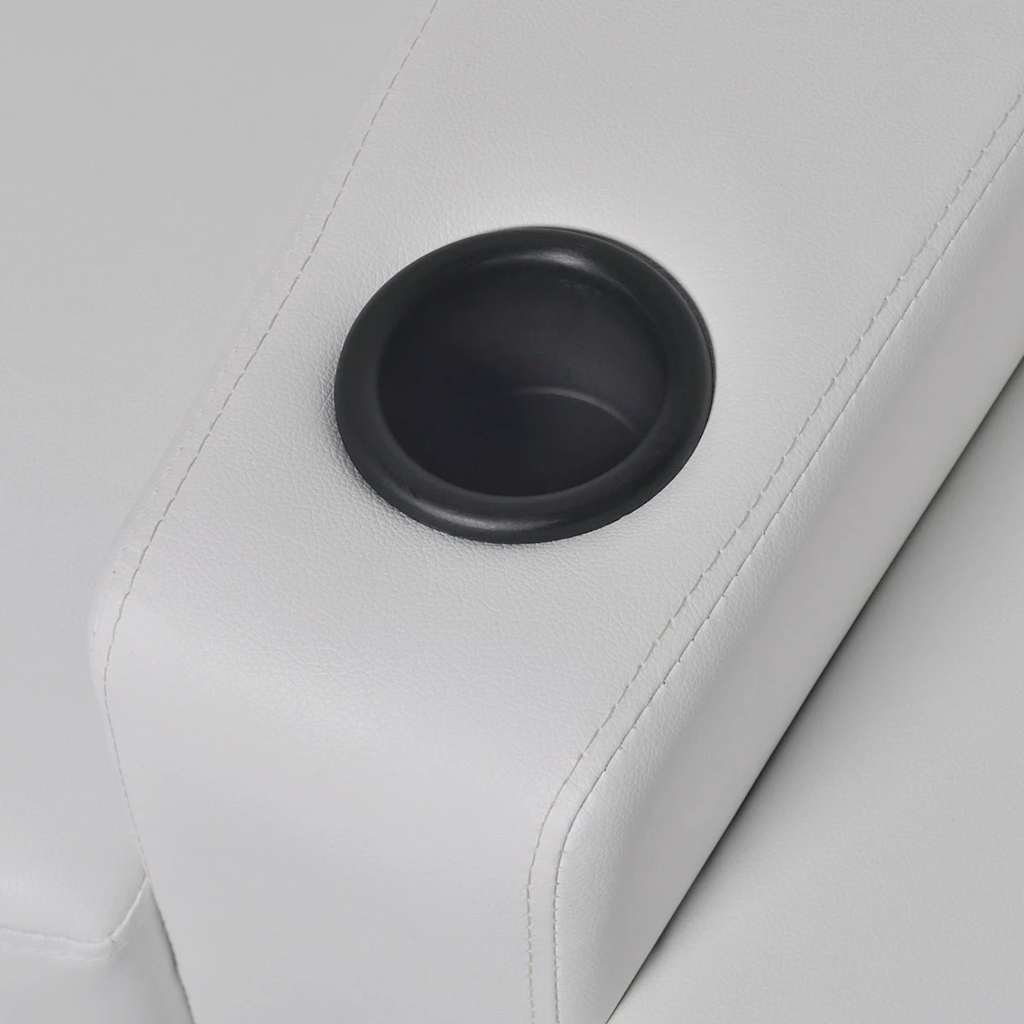 LED Dubbele leunstoel 2-zits kunstleer wit is nu te koop bij PeponiXL, paradijselijk wonen!