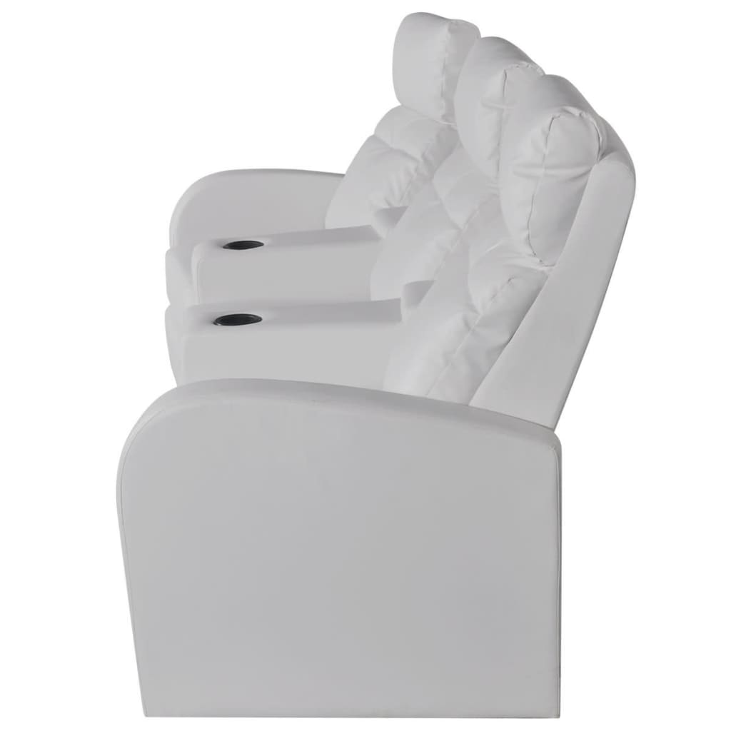 LED Driedubbele Leunstoel 3-zits kunstleer wit is nu te koop bij PeponiXL, paradijselijk wonen!