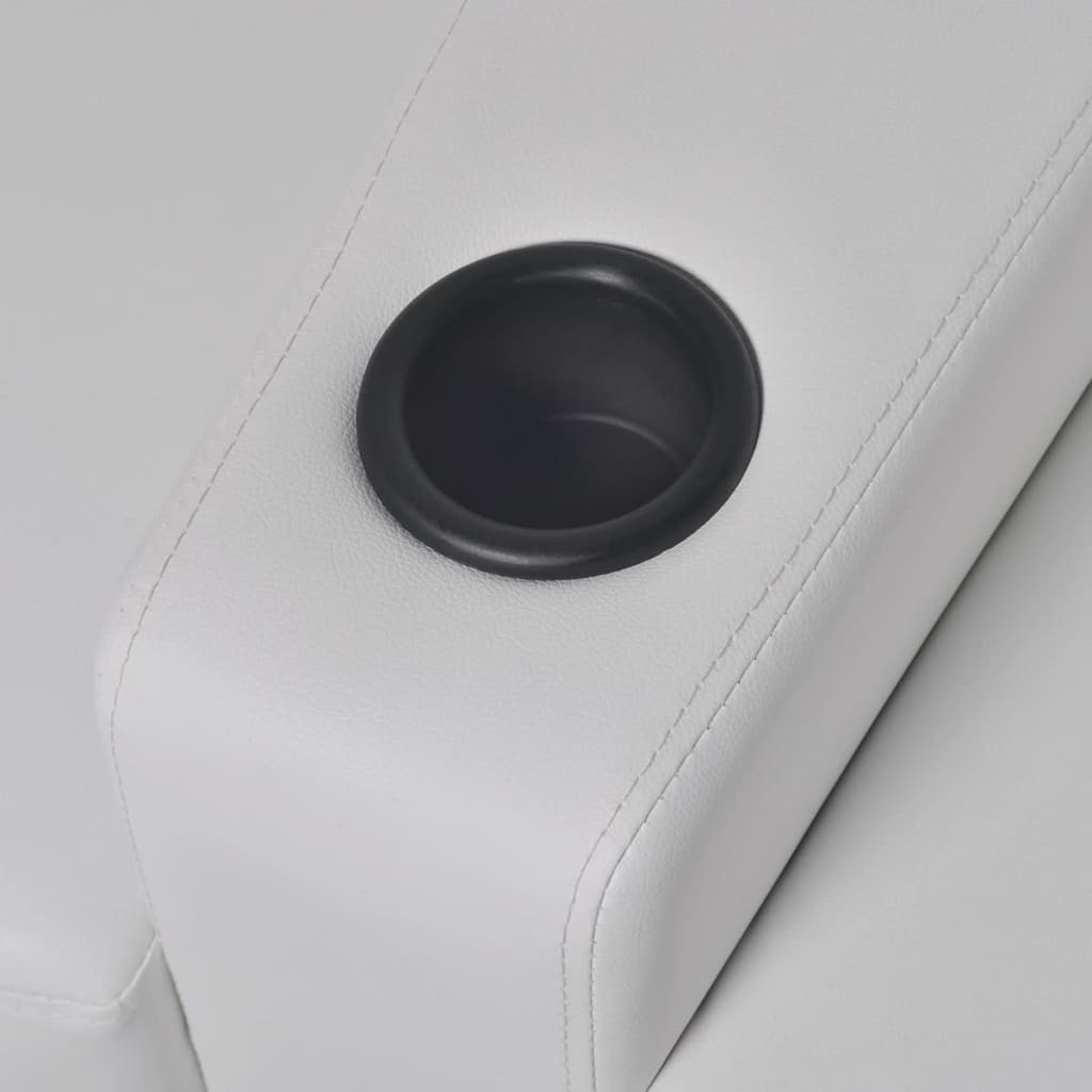 LED Driedubbele Leunstoel 3-zits kunstleer wit is nu te koop bij PeponiXL, paradijselijk wonen!