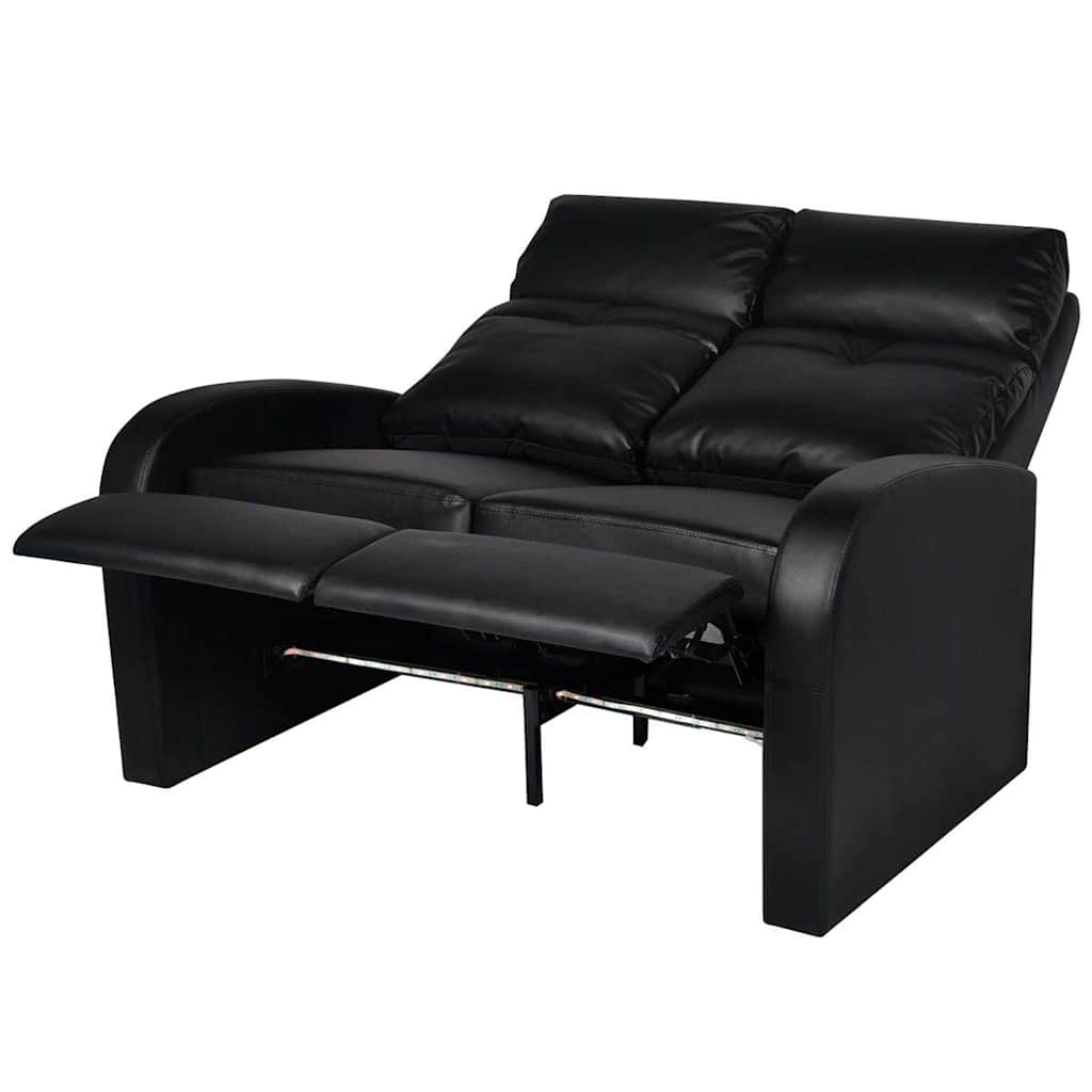 LED Leunbank 2-zits kunstleer zwart is nu te koop bij PeponiXL, paradijselijk wonen!