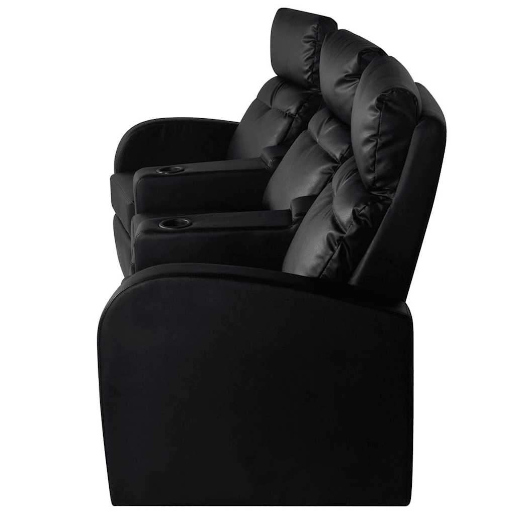 Leunstoel 3-zits LED kunstleer zwart is nu te koop bij PeponiXL, paradijselijk wonen!