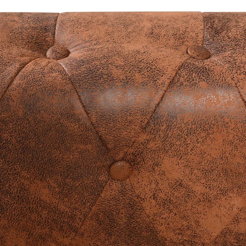 Hoekbank 5-zits Chesterfield-stijl kunstleer bruin is nu te koop bij PeponiXL, paradijselijk wonen!