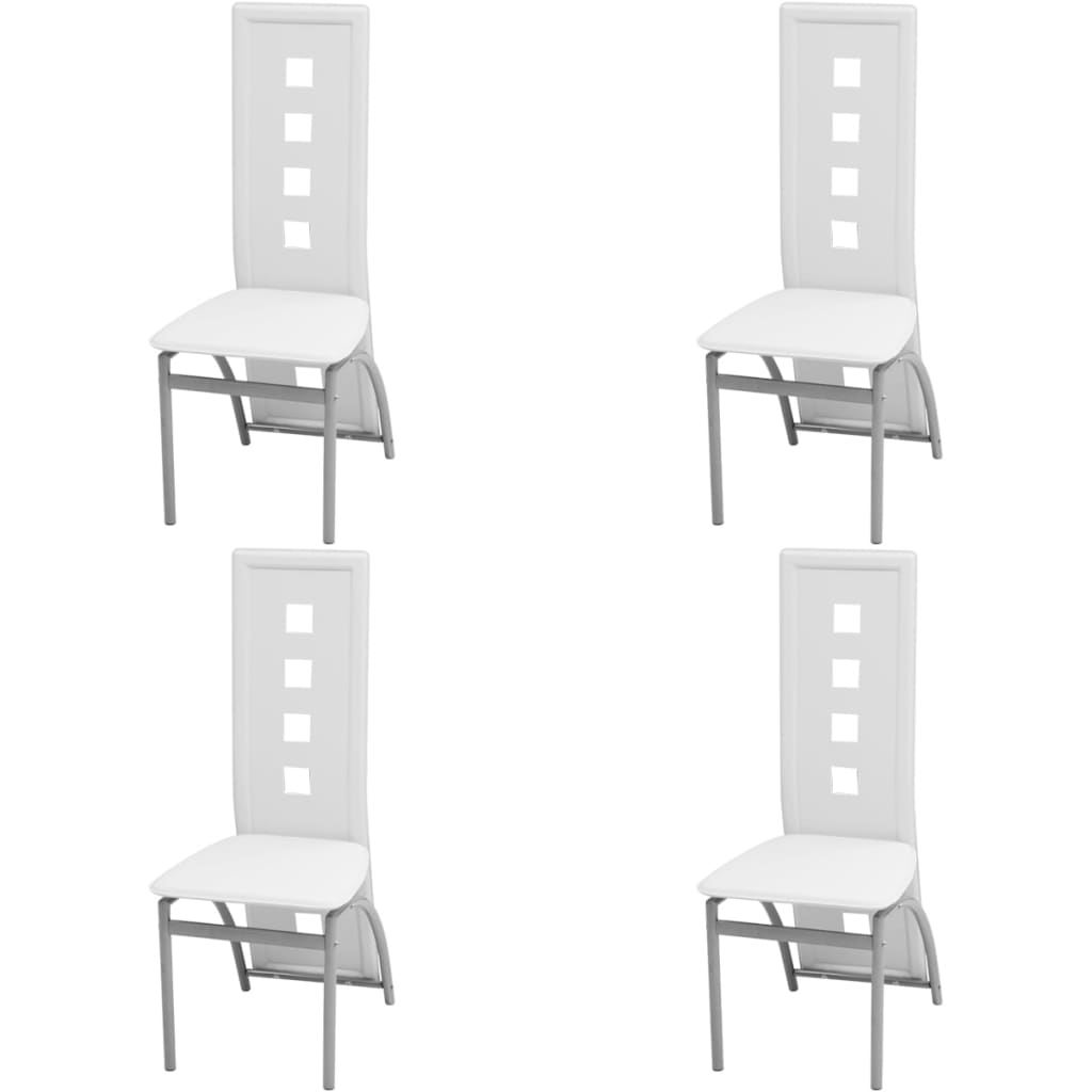 Eetkamerstoelen 4 st kunstleer wit is nu te koop bij PeponiXL, paradijselijk wonen!