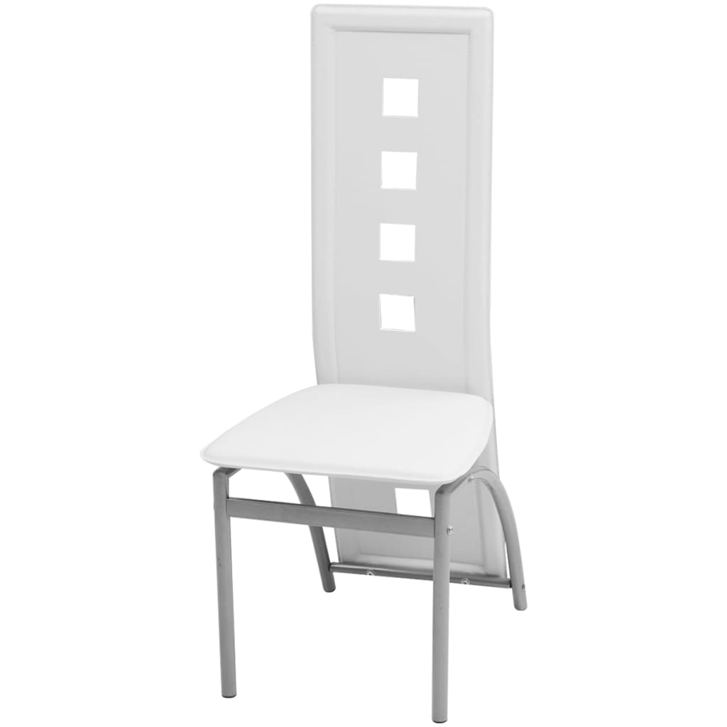 Eetkamerstoelen 4 st kunstleer wit is nu te koop bij PeponiXL, paradijselijk wonen!