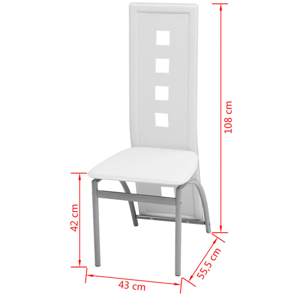 Eetkamerstoelen 4 st kunstleer wit is nu te koop bij PeponiXL, paradijselijk wonen!