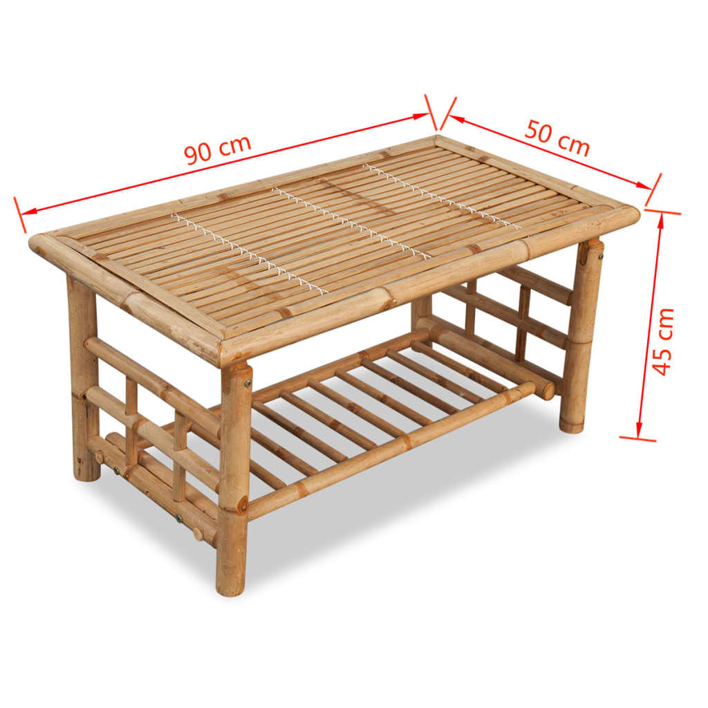 Salontafel bamboe 90x50x45 cm is nu te koop bij PeponiXL, paradijselijk wonen!