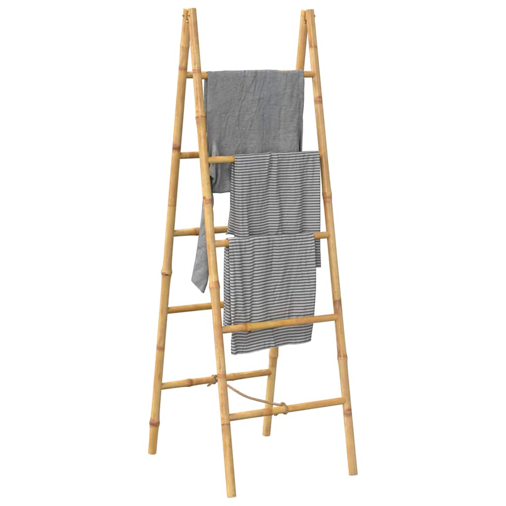 Dubbele handdoekenladder met 5 tredes 50x160 cm bamboe is nu te koop bij PeponiXL, paradijselijk wonen!