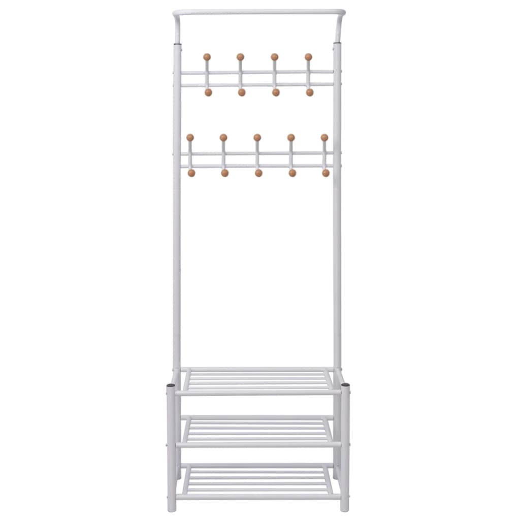 Kledingrek met schoenenopberger 68x32x182,5 cm wit is nu te koop bij PeponiXL, paradijselijk wonen!