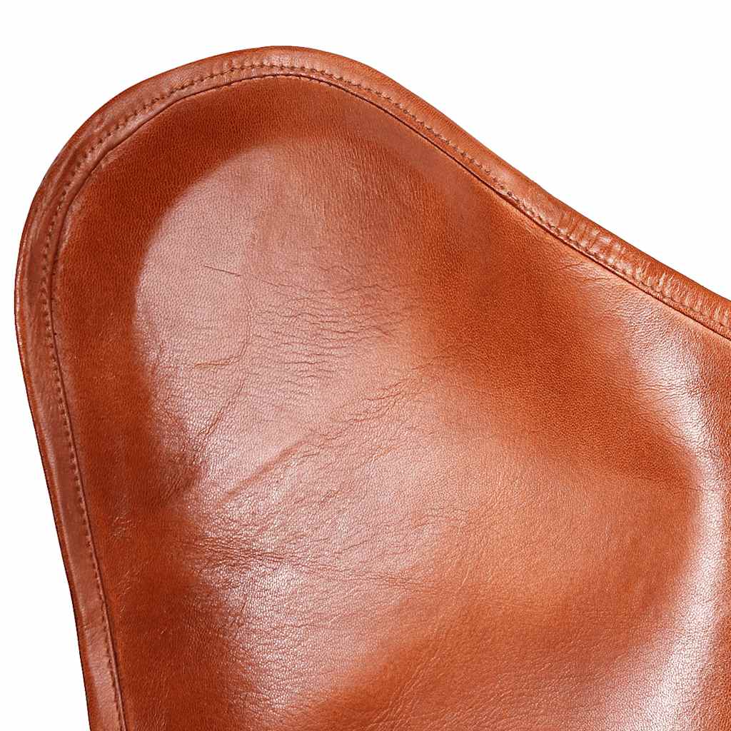 Vlinderstoel echt leer bruin is nu te koop bij PeponiXL, paradijselijk wonen!
